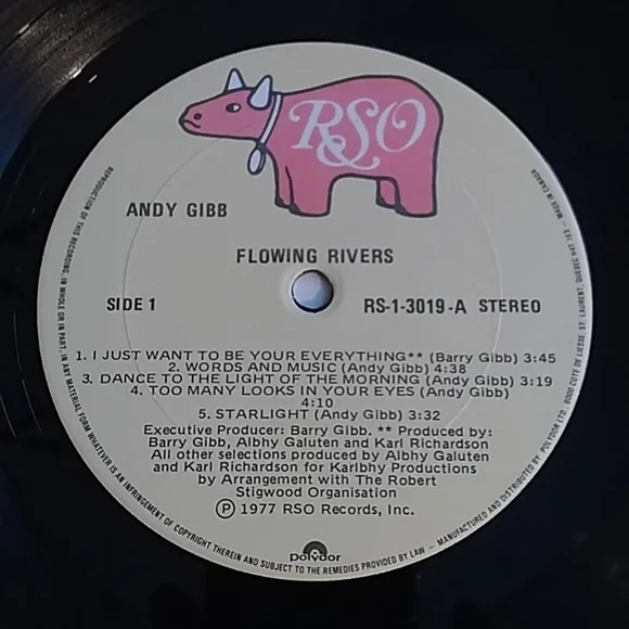Andy Gibb - Flowing Rivers LP - Picture 3 of 4
